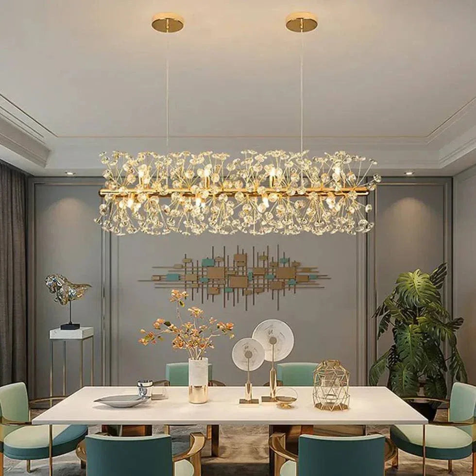 Long Lustre En Cristal Pour Cuisine Industrielle - Clowas.fr