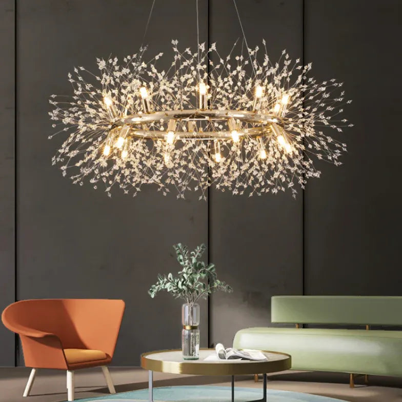 Branches d'étoiles Crystal Gold Chandelier