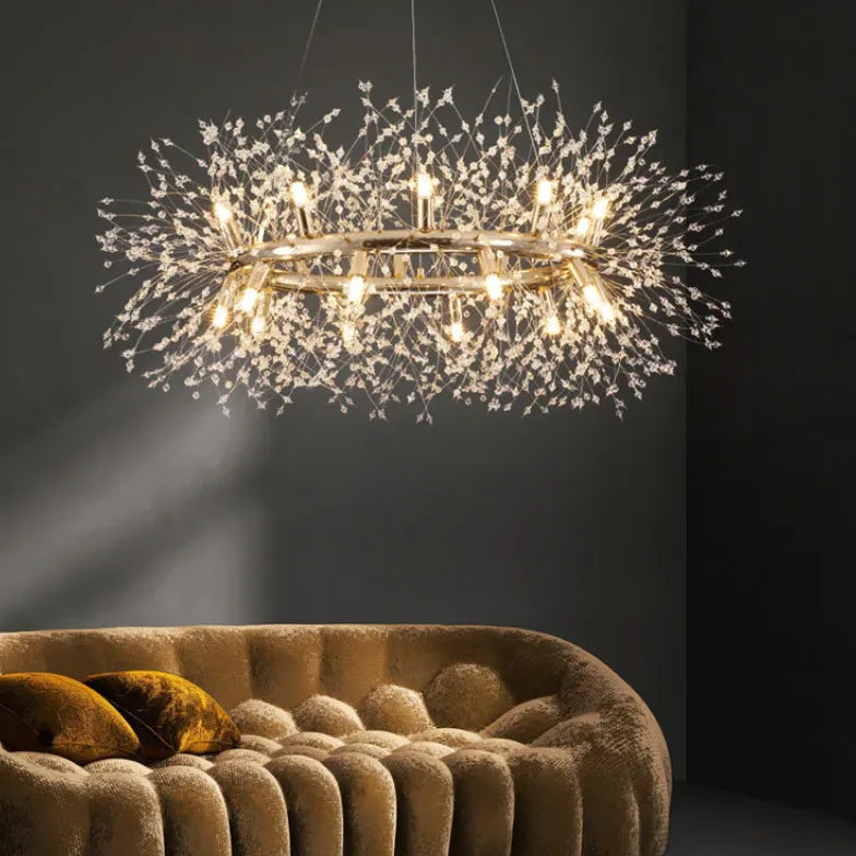 Branches d'étoiles Crystal Gold Chandelier