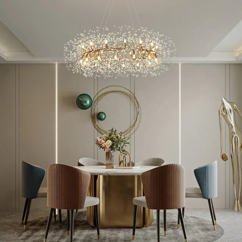 Branches d'étoiles Crystal Gold Chandelier