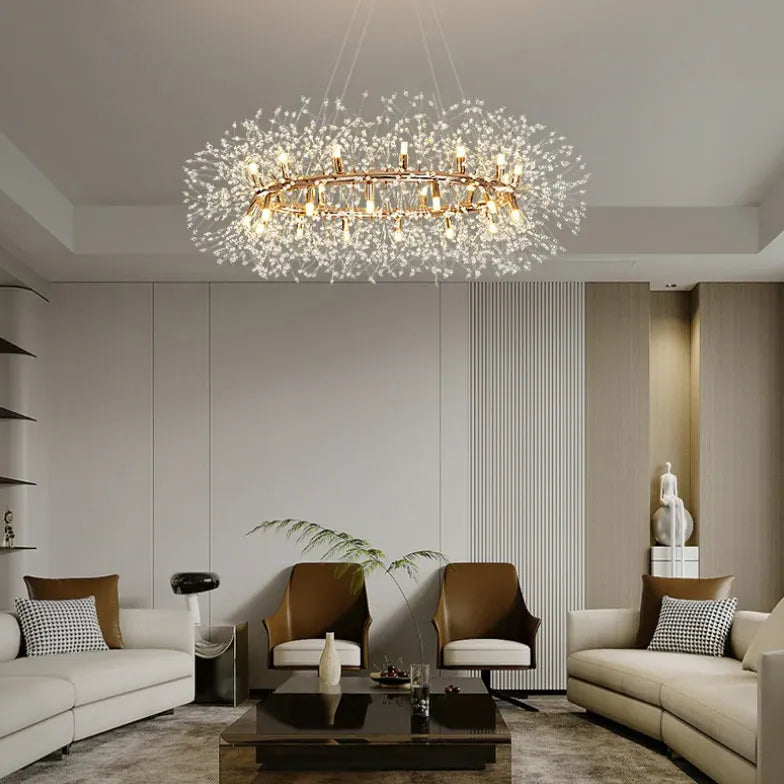 Branches d'étoiles Crystal Gold Chandelier