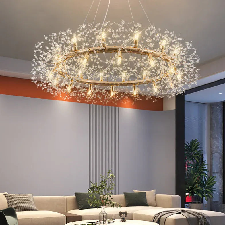 Branches d'étoiles Crystal Gold Chandelier