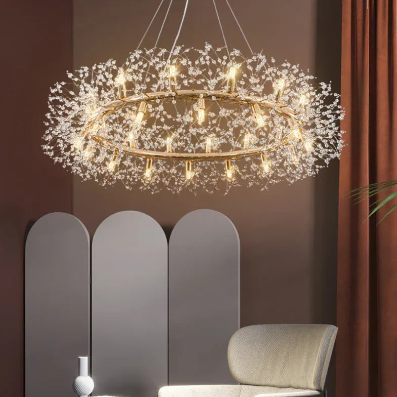 Branches d'étoiles Crystal Gold Chandelier