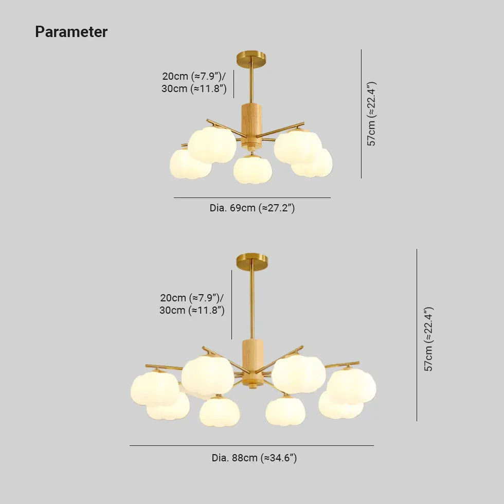 Lustre de salon en bois en forme de nuage