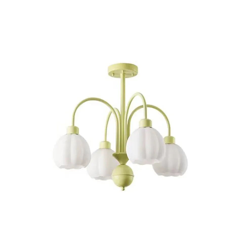 Plafonnier moderne en forme de fleurs blanches radiales