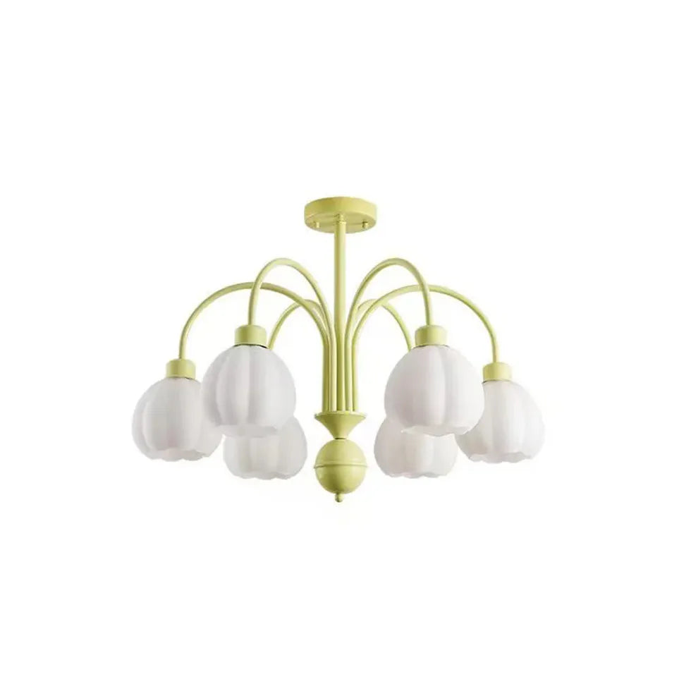 Plafonnier moderne en forme de fleurs blanches radiales