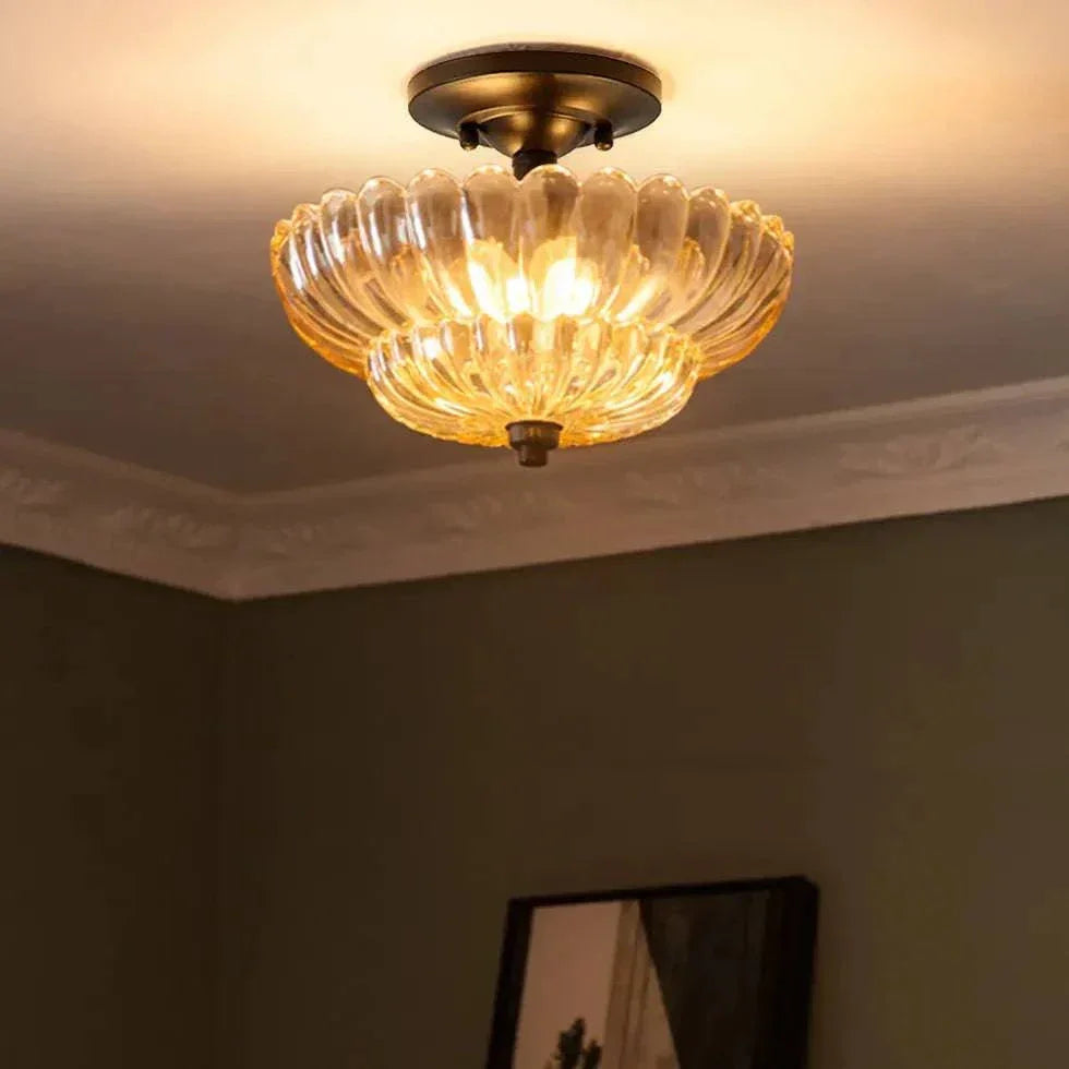 Plafonnier Soleil En Verre Style Industriel Vintage - Clowas.fr