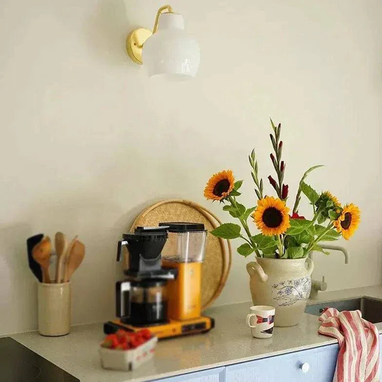 Applique De Cuisine Dorée En Verre Crème - Clowas.fr