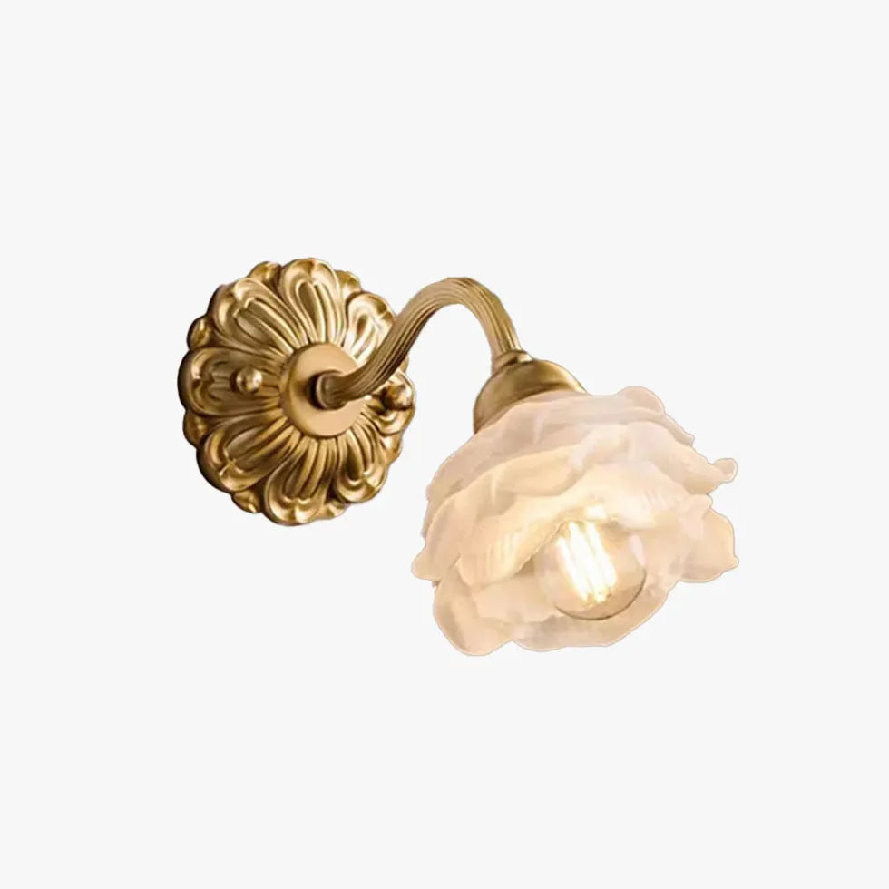 Petal glass Brass Vintage Wall Lights