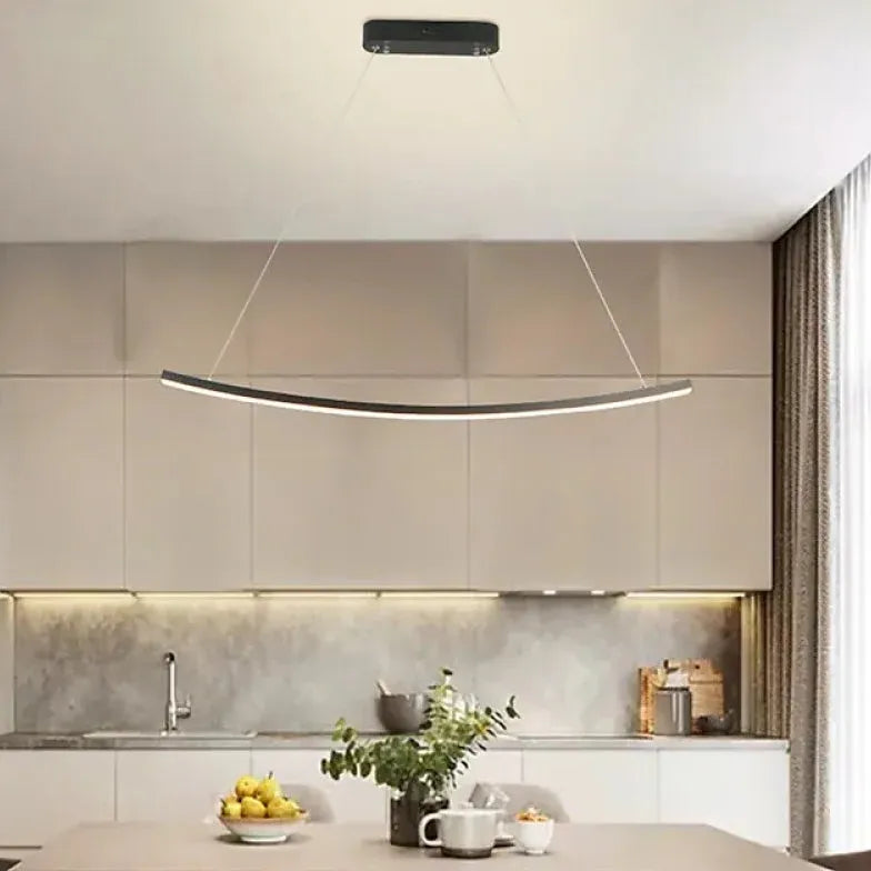 Minimalist Curved Dining Room Pendant Light