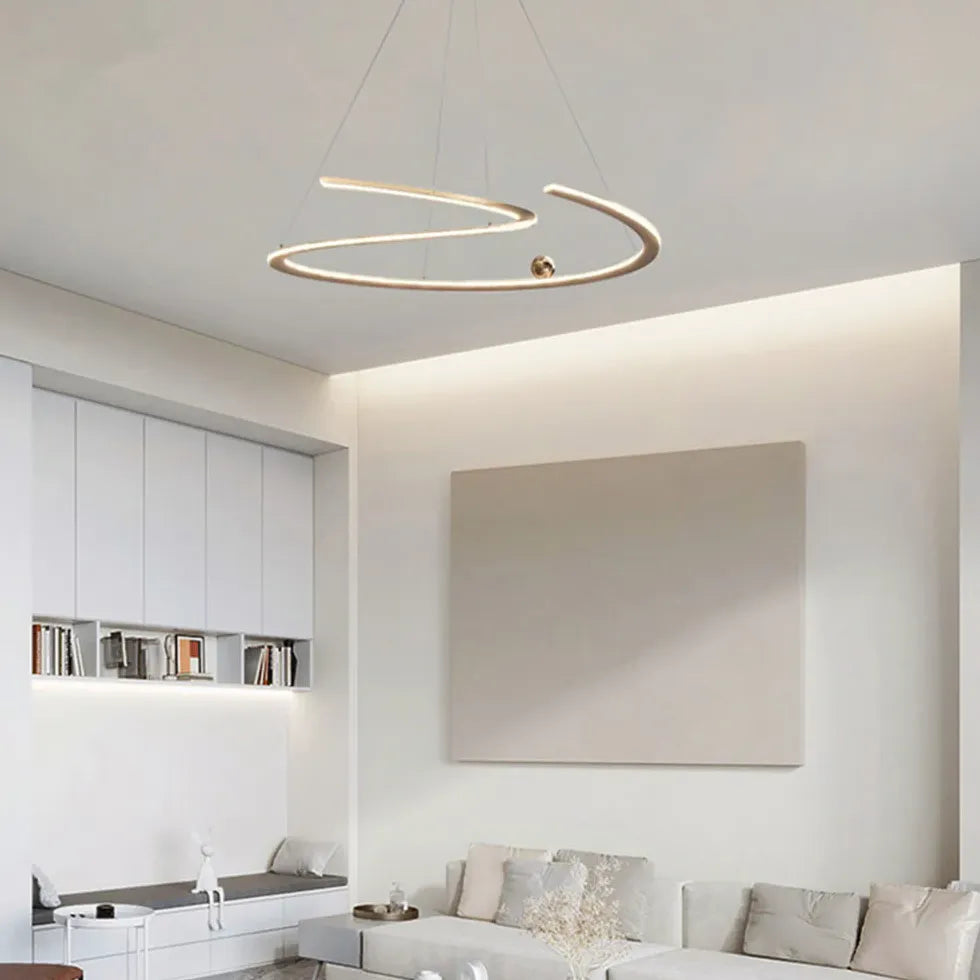 Minimalist Curved Modern Bedroom Pendant Light