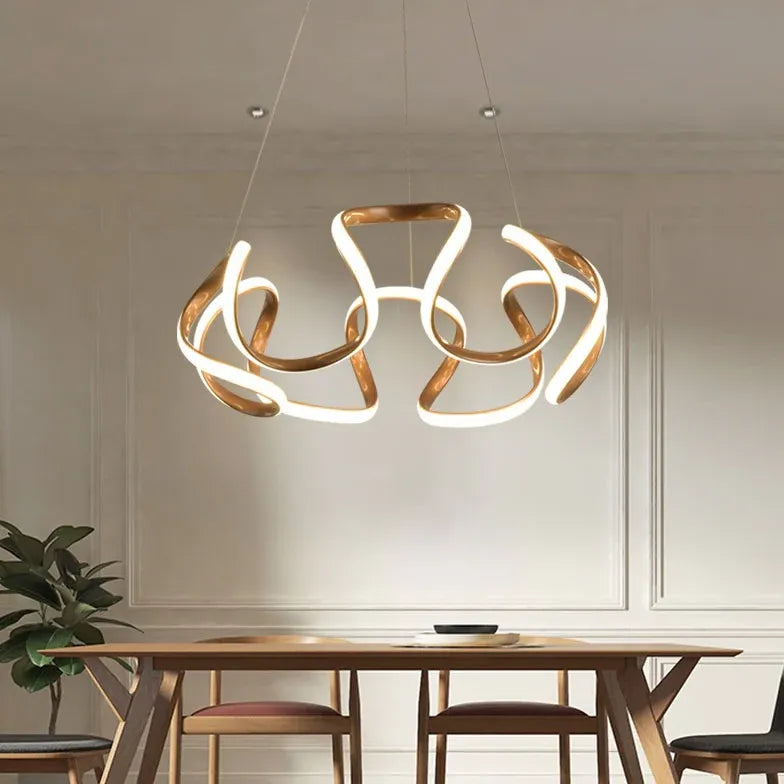 Abstract Wave Curved Minimalist Pendant Light