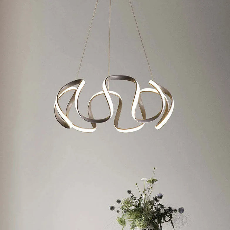 Abstract Wave Curved Minimalist Pendant Light