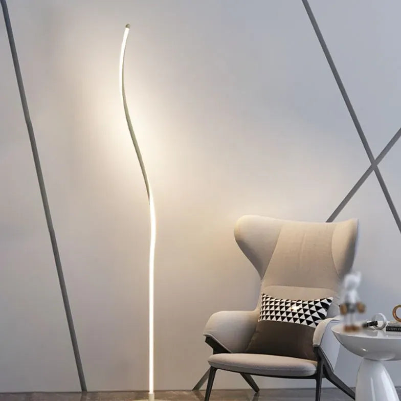 Black and White Linear LED Floor Lamp