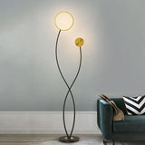 Double Rod Twisted Circular Minimalist Floor Lamp