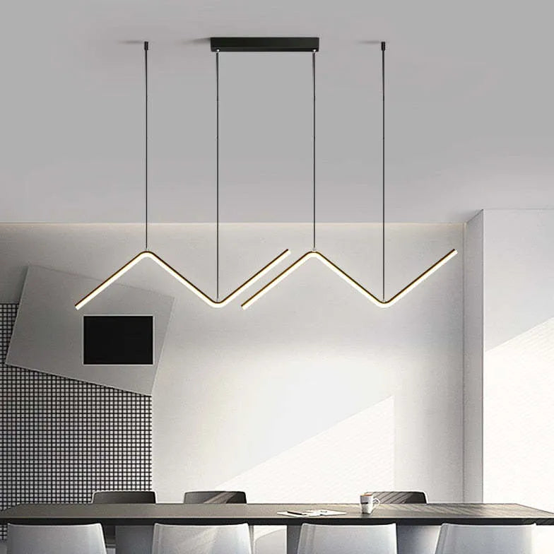 Lustre au design créatif à vagues géométriques nordiques