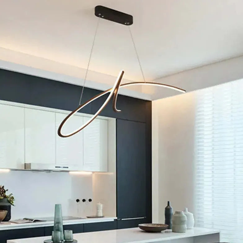 Minimalist Irregular Curved Modern Pendant Light