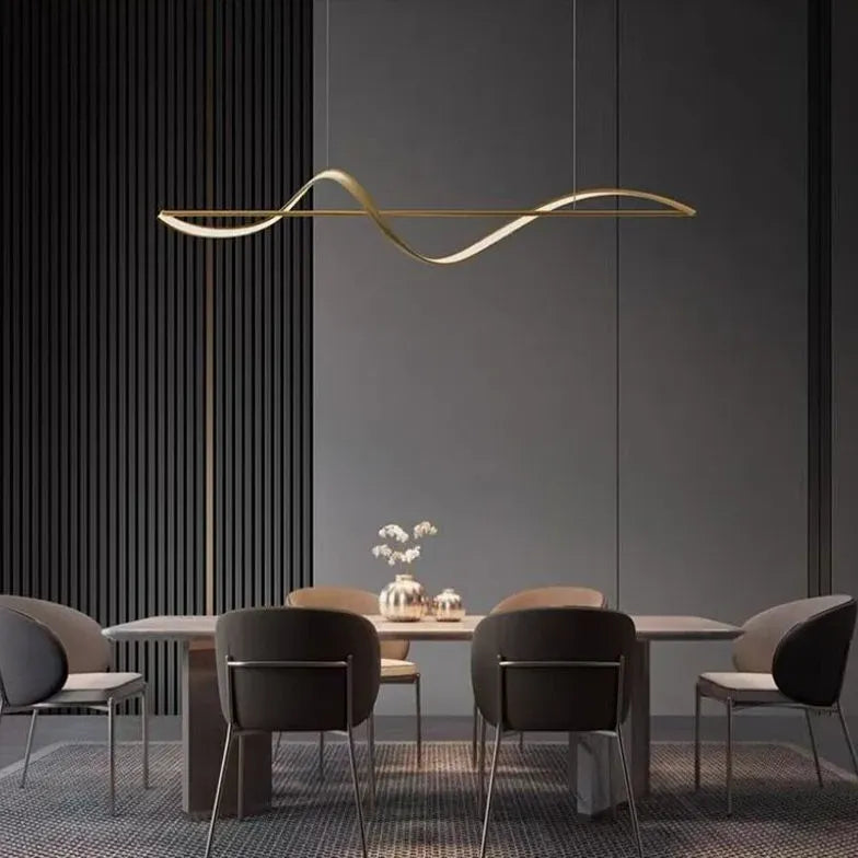 Minimalist Waves Modern Dining Room Pendant Light