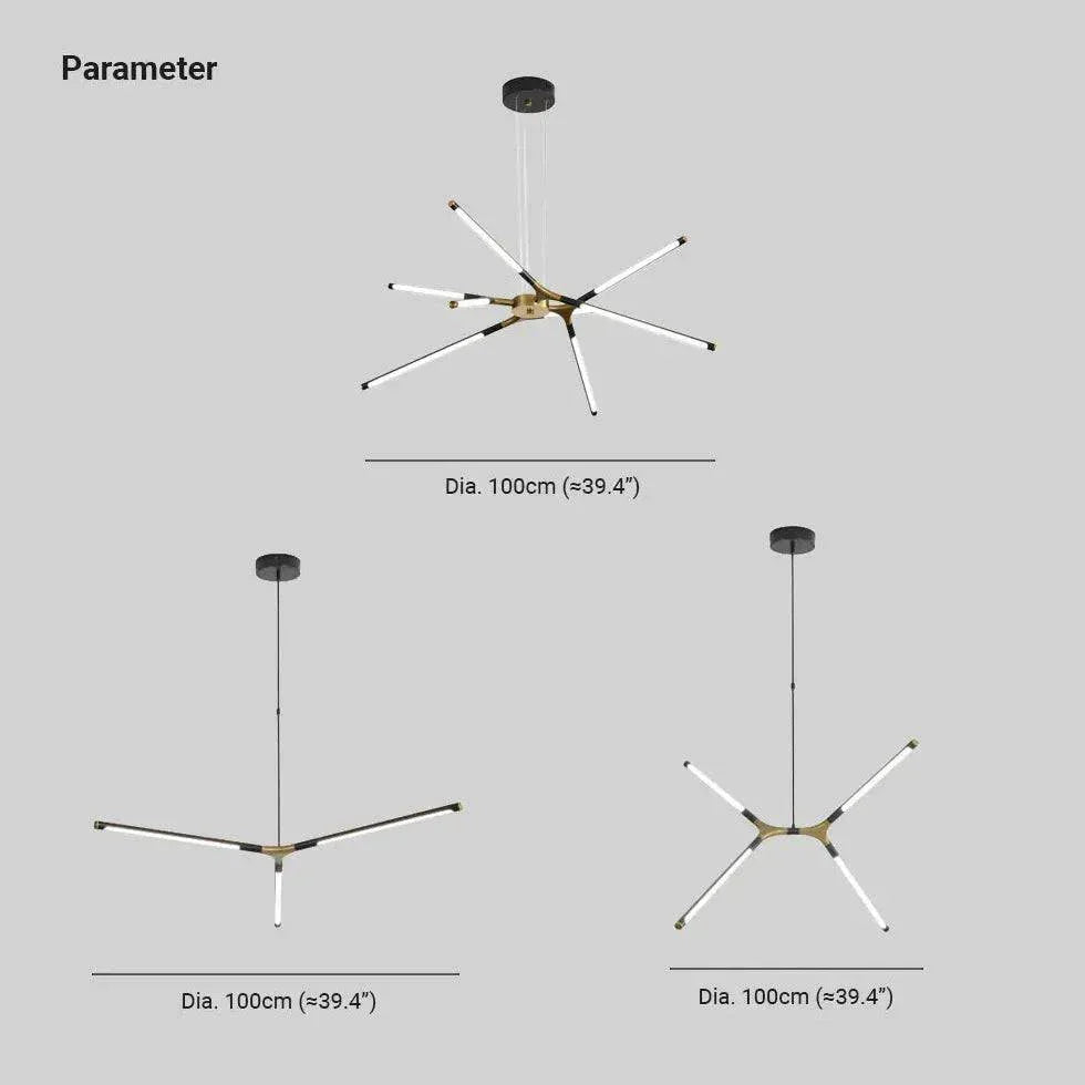 Lustre Moderne Led En Or Noir - Clowas.fr