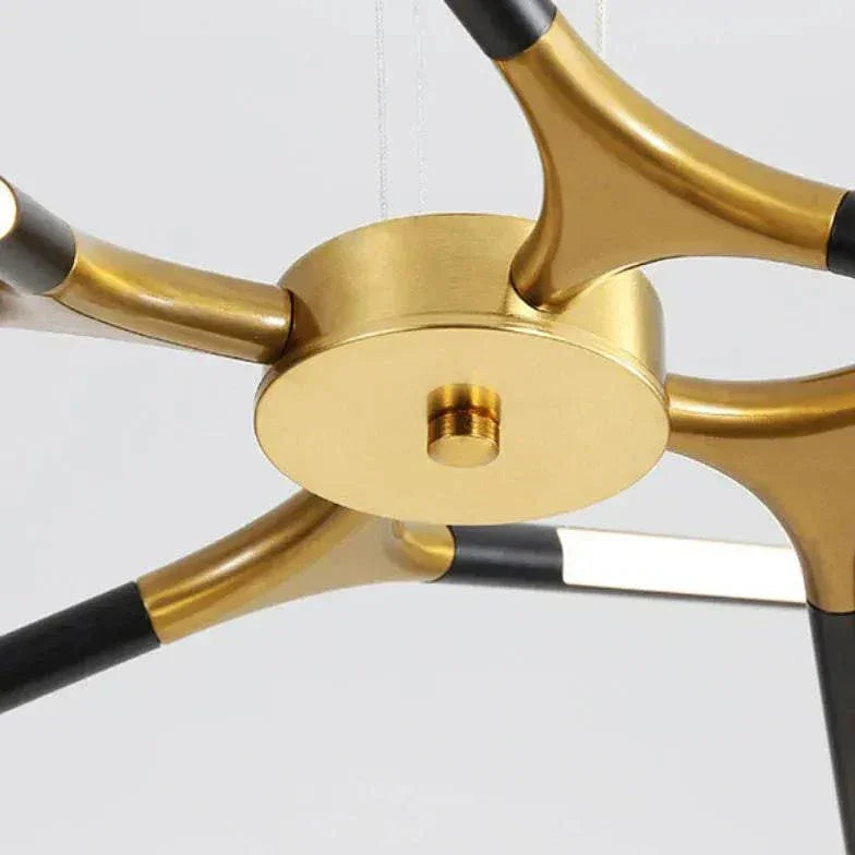 Lustre Moderne Led En Or Noir - Clowas.fr