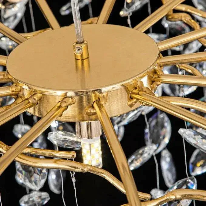 Suspension Luminaire Metal Luxe Cristal Moderne - Clowas.fr