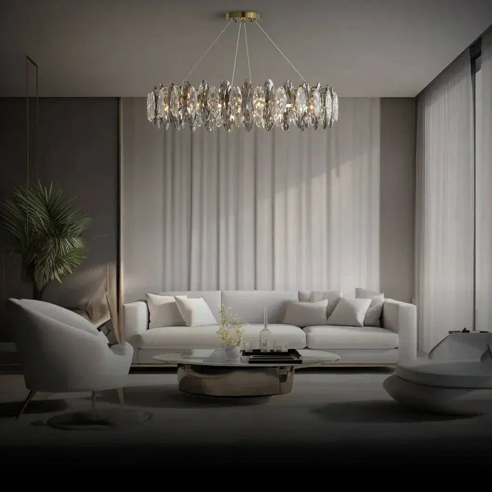 Lustre En Cristal De Luxe En Verre Design - Clowas.fr