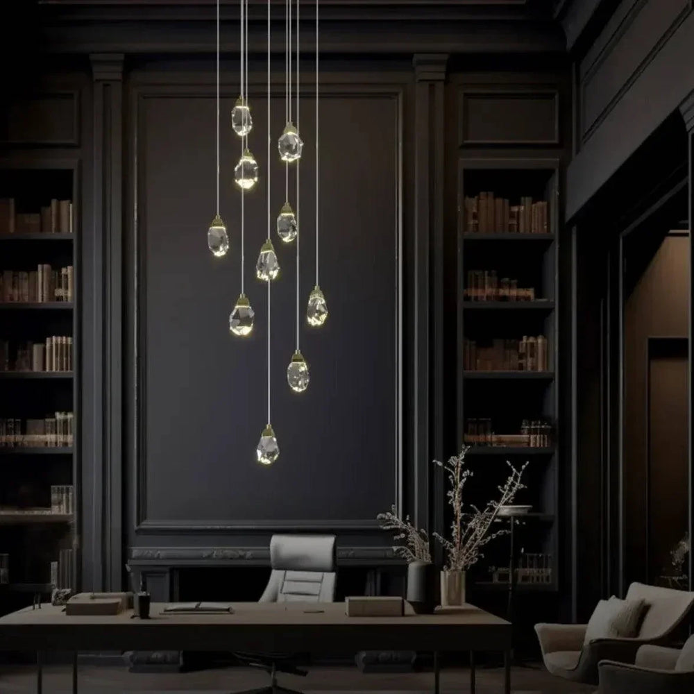 Lustre Moderne Pour Cage D'Escalier En Cristal - Clowas.fr