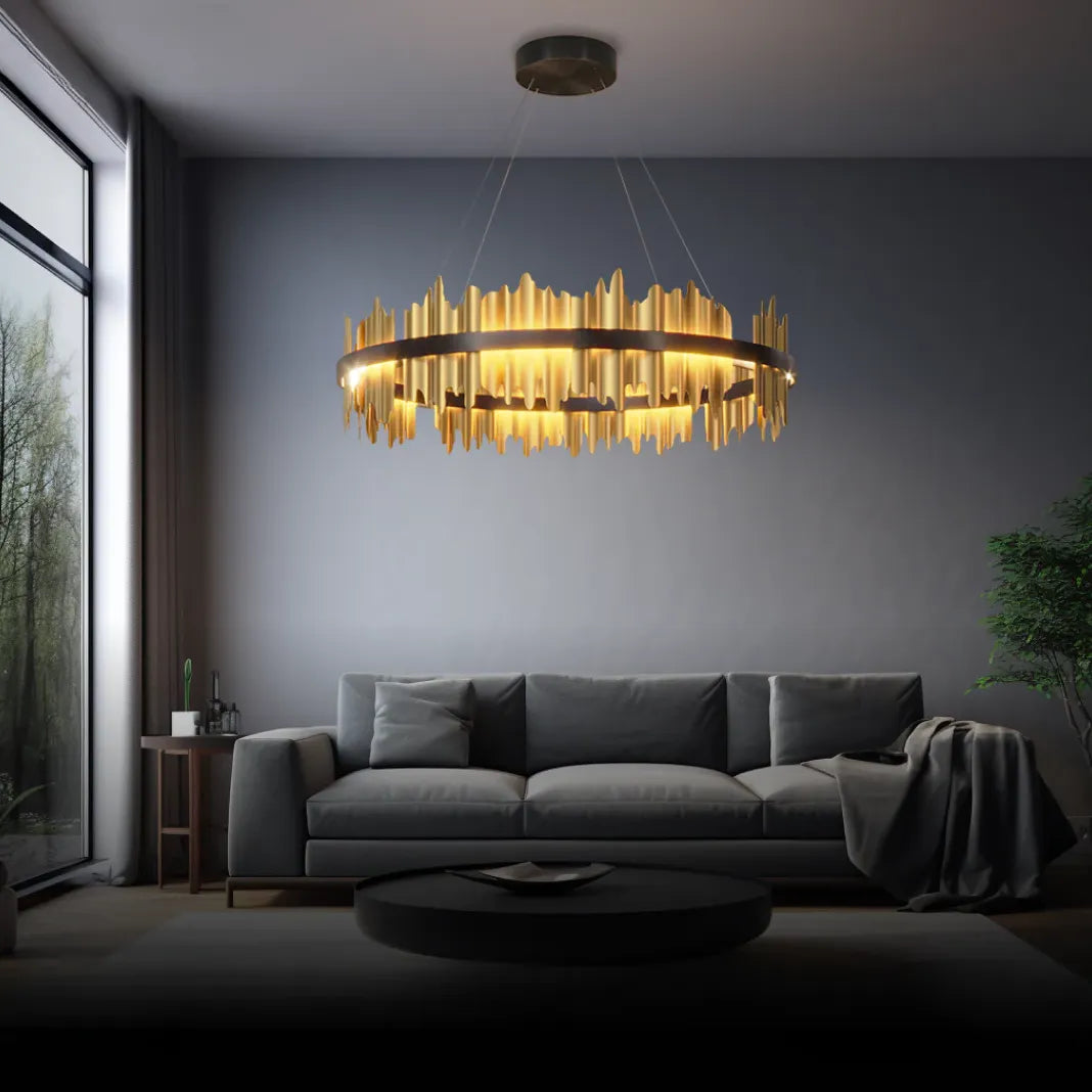 Double Vertical Stripes Industrial LED Chandelier