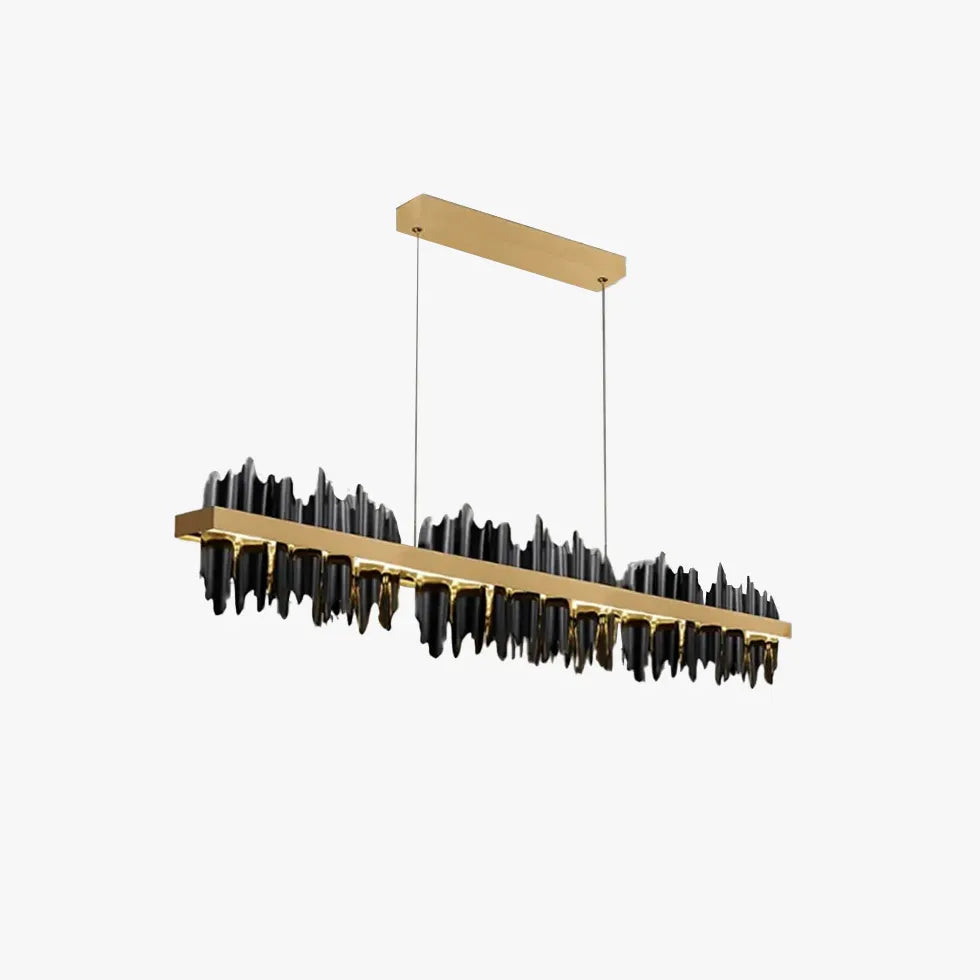 Long Pleated Industrial Living Room Chandelier