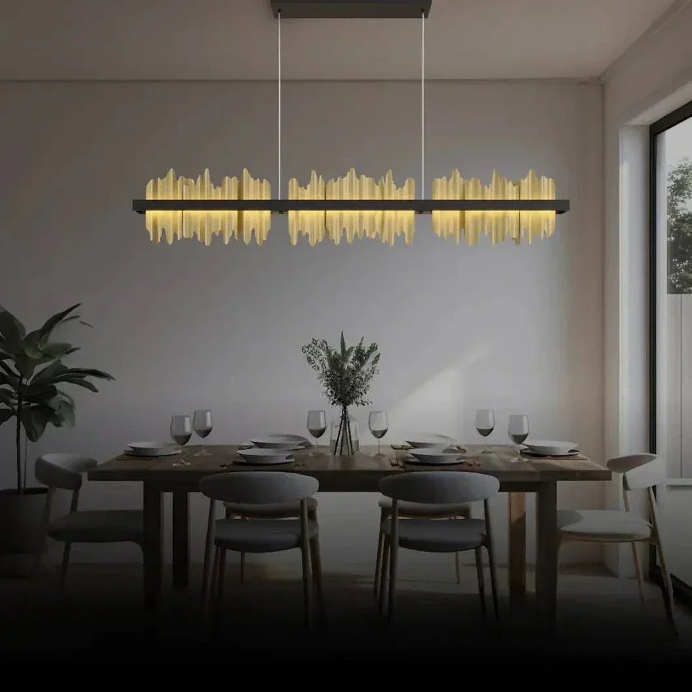 Long Lustre De Salon Industriel Plissé - Clowas.fr