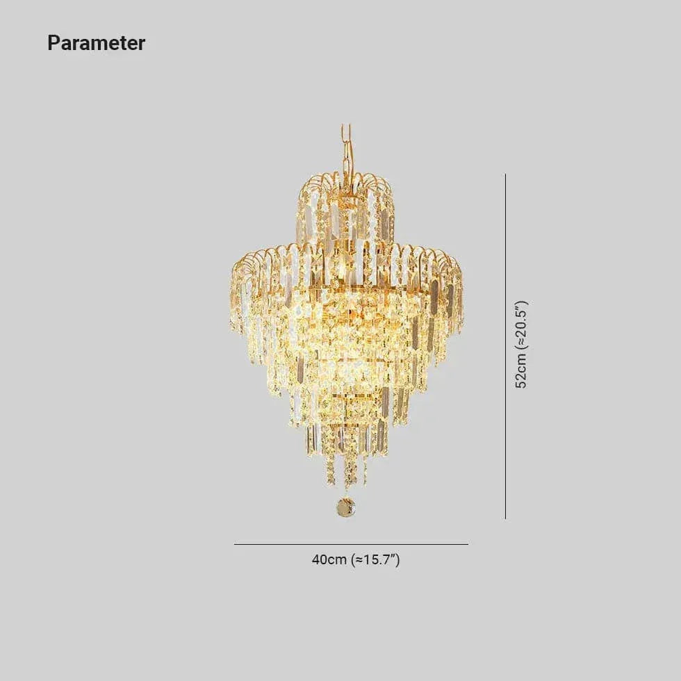 Lustre Salon Doré Traditionnel Cristal Européen - Clowas.fr