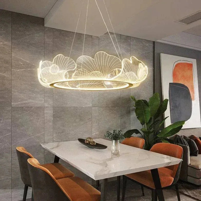 Suspension Led Dorée En Pétales Pour Cuisine - Clowas.fr