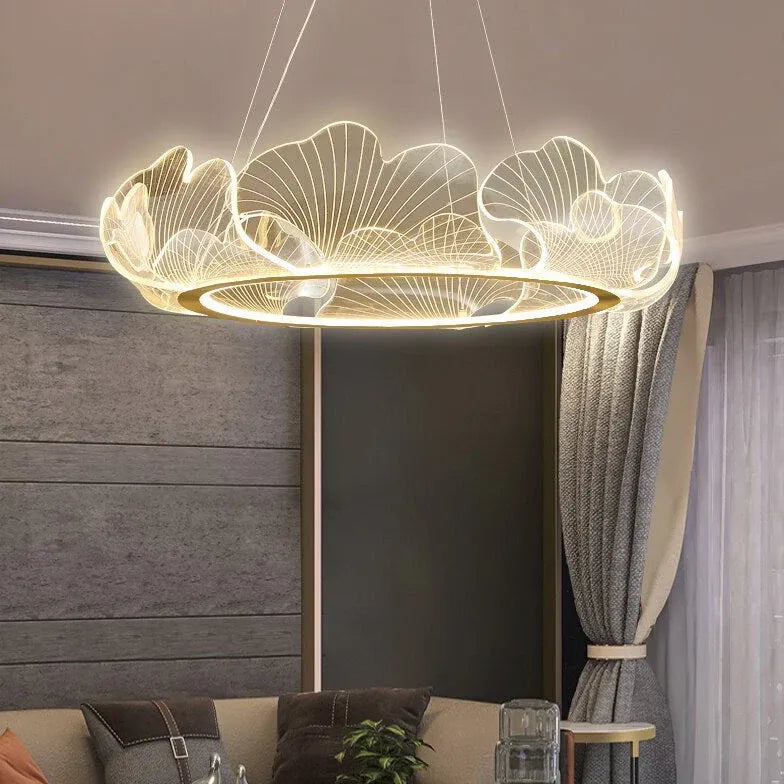 Delicate Petals Gold LED Pendant Light