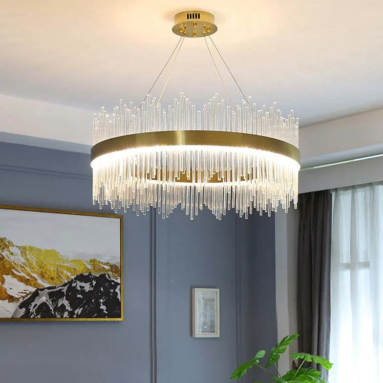 Golden Frame Modern Glass Pendant Light