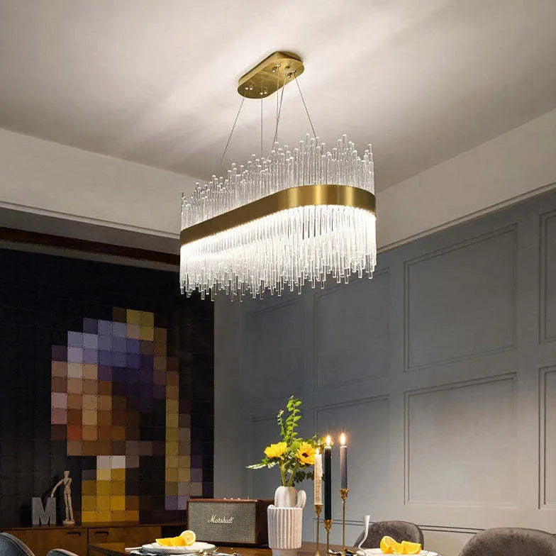 Golden Frame Modern Glass Pendant Light