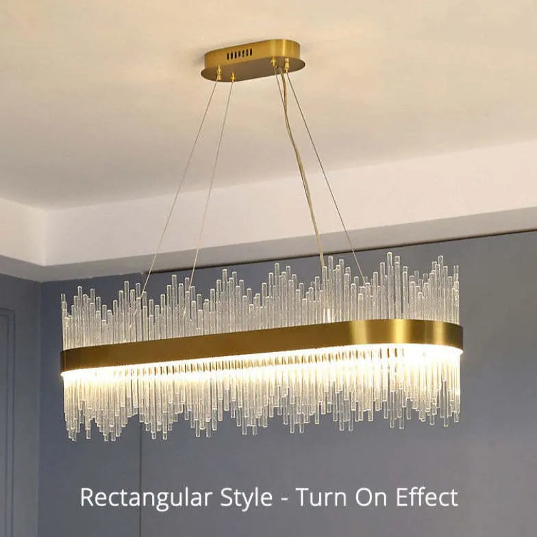 Golden Frame Modern Glass Pendant Light