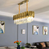 Vertical Trapezoid Gold Dining Room Pendant Light