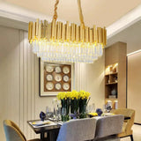 Vertical Trapezoid Gold Dining Room Pendant Light