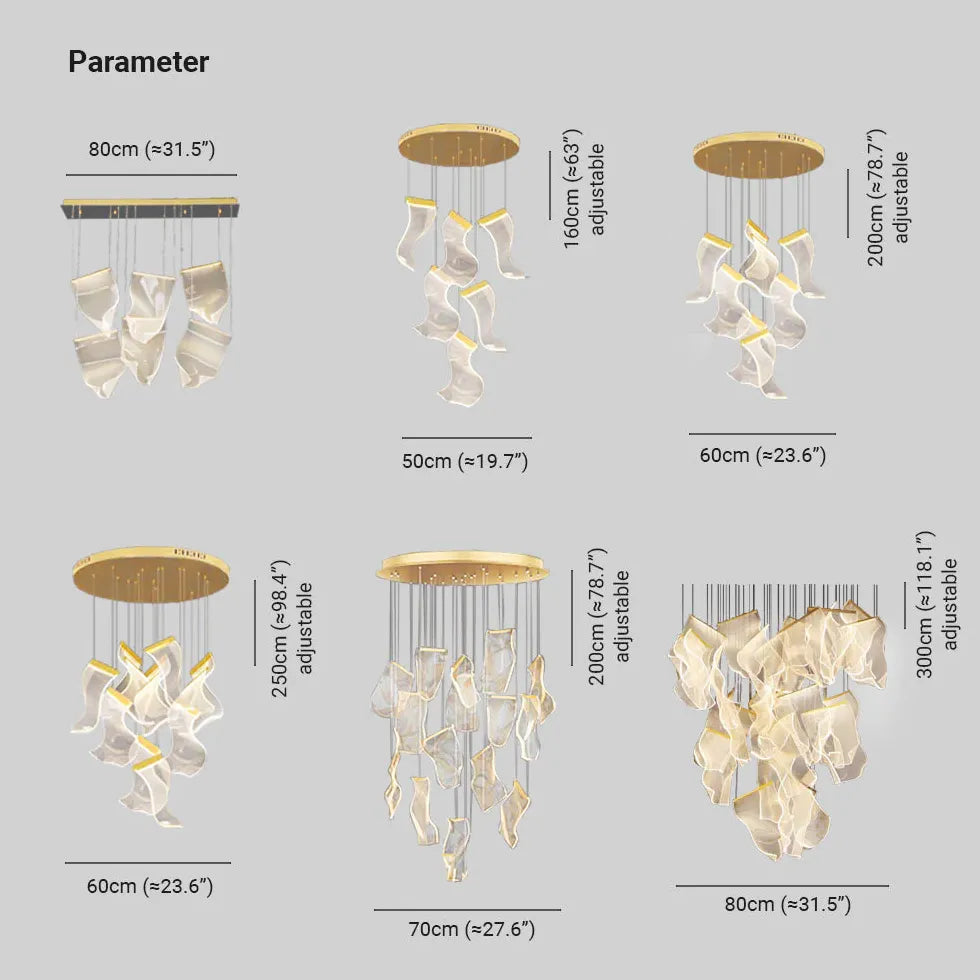 Lustres Modernes Design Suspension Dorée élégante