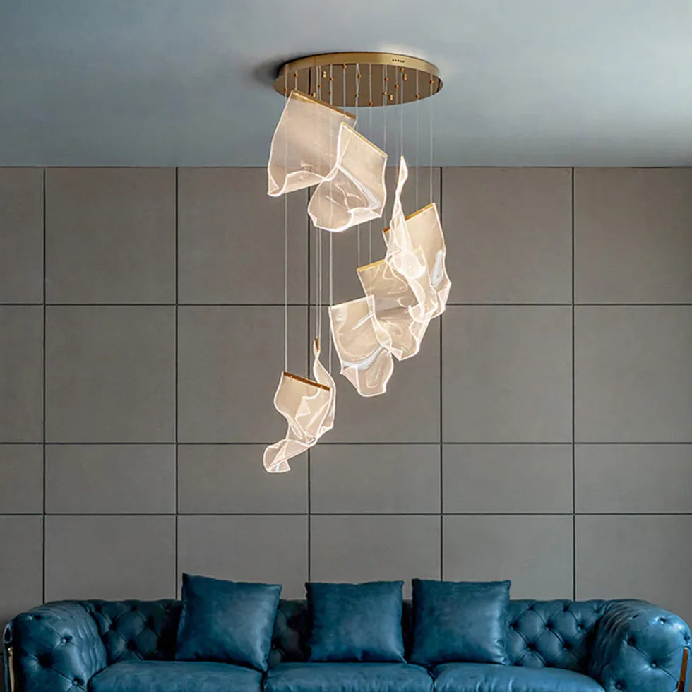 Lustres Modernes Design Suspension Dorée élégante