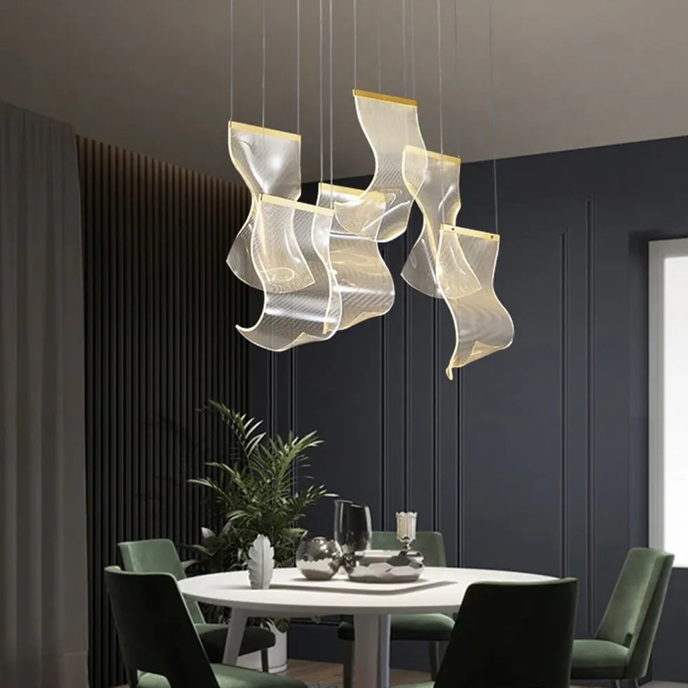 Lustres Modernes Design Suspension Dorée élégante