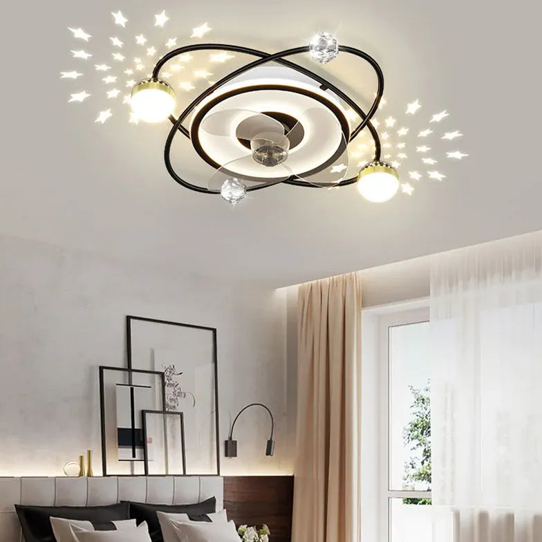 Lampe de ventilateur de plafond LED pour chambre d'enfant moderne