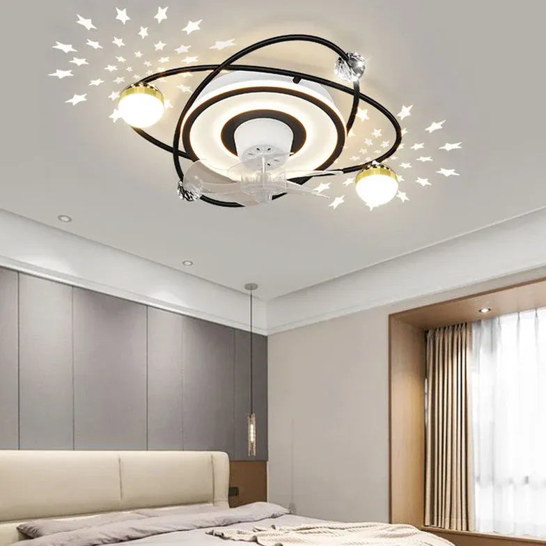 Lampe de ventilateur de plafond LED pour chambre d'enfant moderne