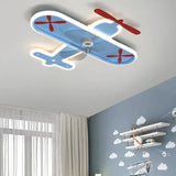 Plafonnier ventilateur LED orientable bleu