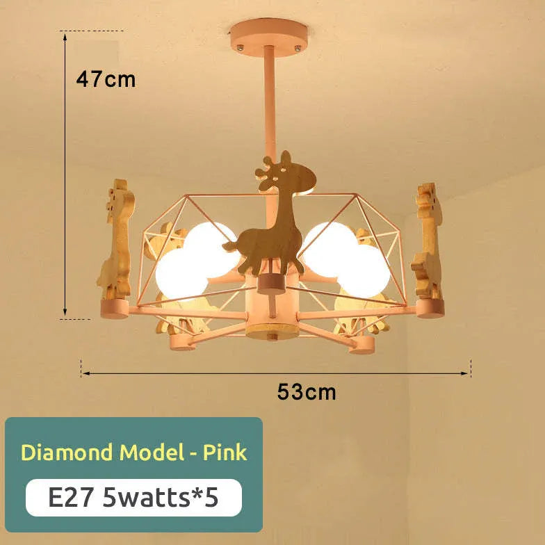 Giraffes Led Semi-flush Light Wood