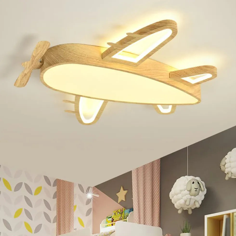 Adjustable Mute Bedroom Wooden Flush Ceiling Lights