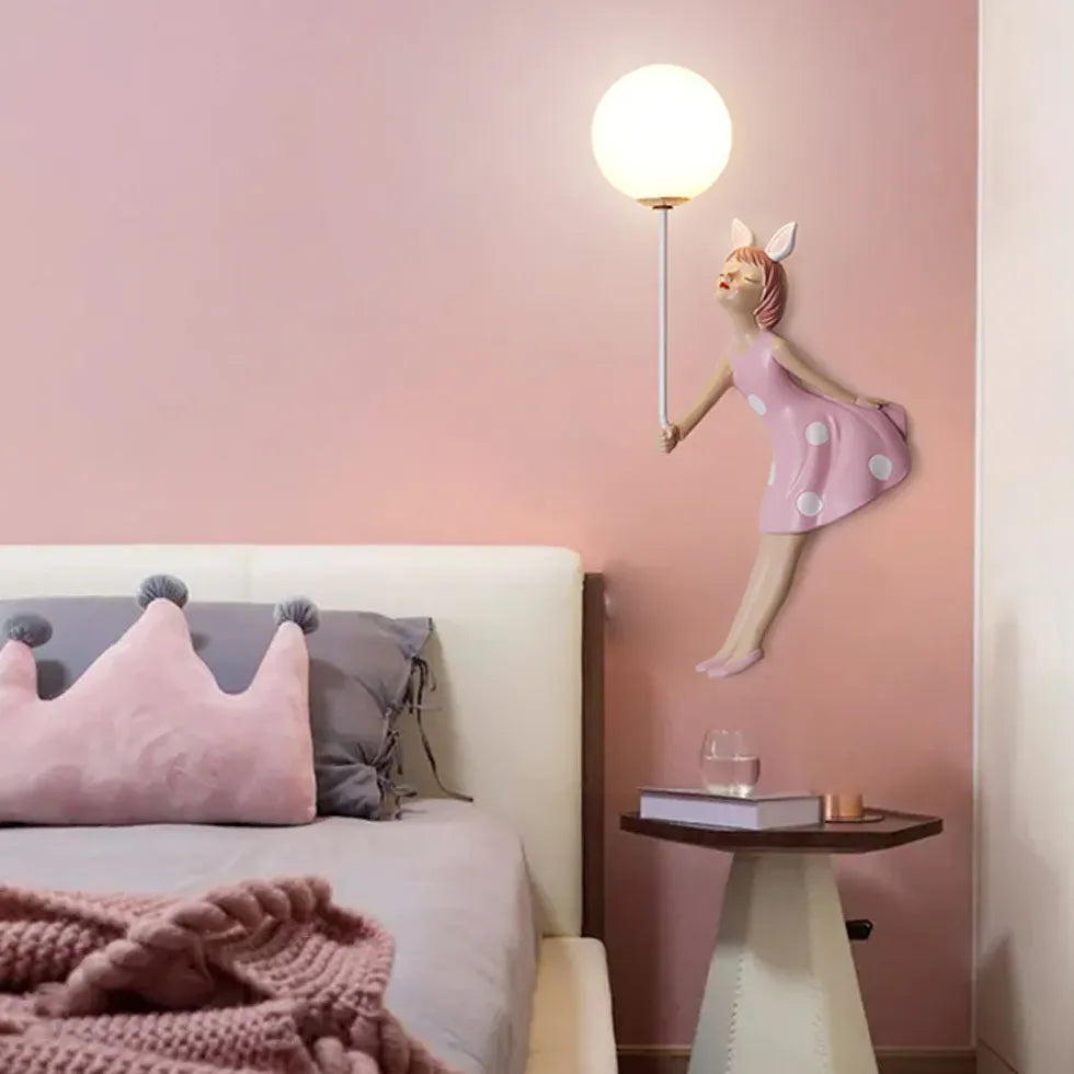 Girl Shaped Children's Bedroom Wall Lights