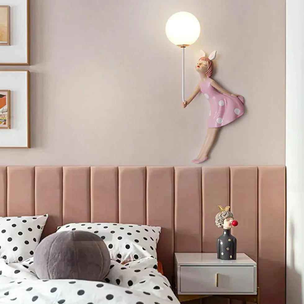 Girl Shaped Children's Bedroom Wall Lights