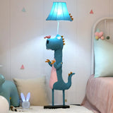 Cartoon dinosaur bleu et rose lampadaire