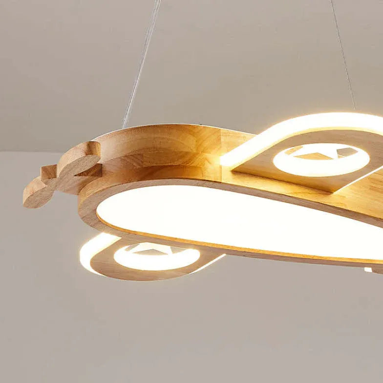 Hanging Aircraft Bedroom Wooden Pendant Light